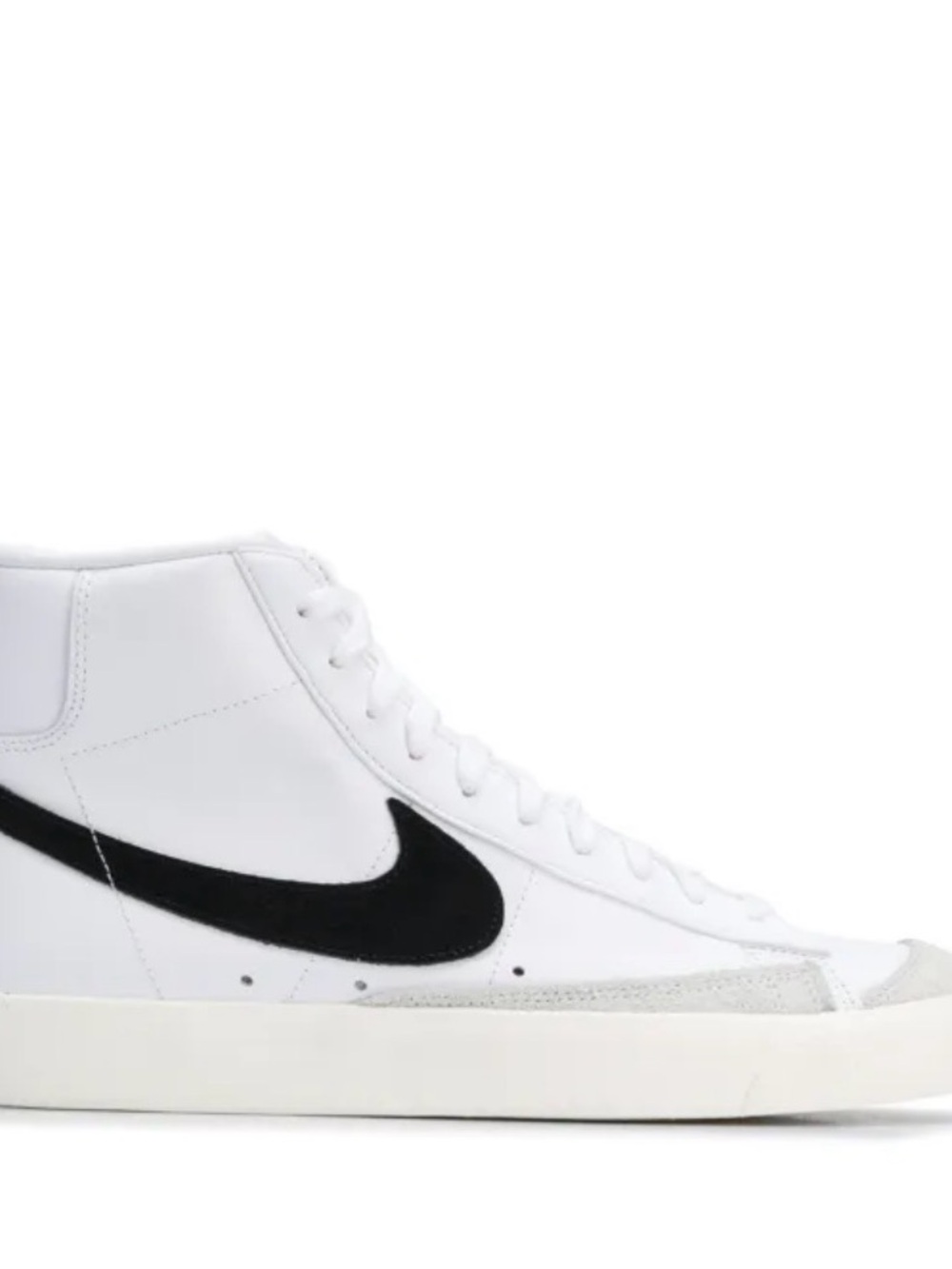 Nike White High-Top Sneakers with Black Swoosh - Picture 2 of 13